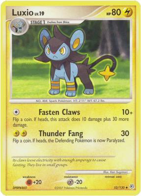 Luxio card from Diamond and Pearl