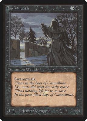 Bog Wraith card from Beta Edition