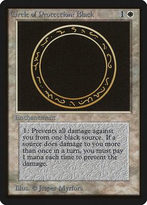 Circle of Protection: Black card from Beta Edition