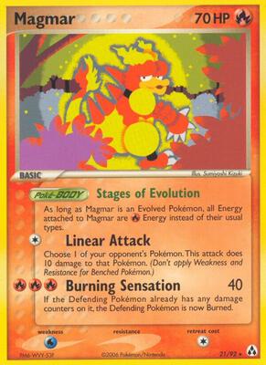 Magmar card from EX Legend Maker