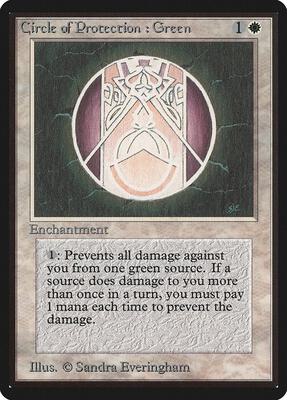 Circle of Protection: Green card from Beta Edition