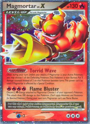 Magmortar Lv.X card from Mysterious Treasures
