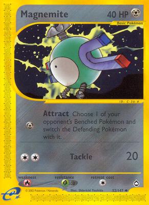 Magnemite (52) card from Aquapolis