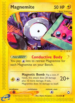 Magnemite (91) card from Aquapolis