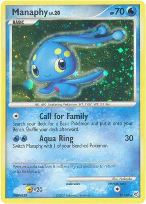 Manaphy card from Diamond and Pearl