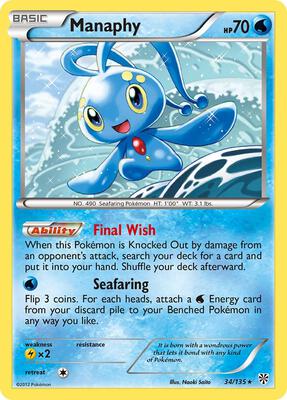 Manaphy card from Plasma Storm