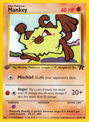 Mankey card from Team Rocket