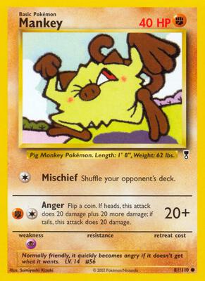 Mankey card from Legendary Collection