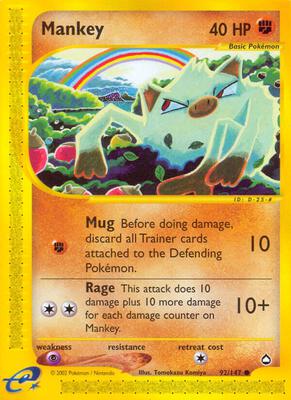 Mankey card from Aquapolis