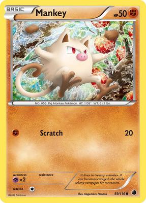 Mankey card from Plasma Freeze