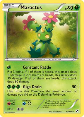 Maractus (12) card from Black and White