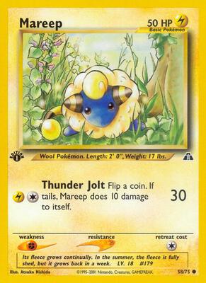 Mareep card from Neo Discovery