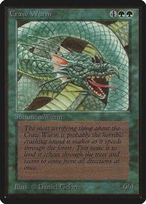 Craw Wurm card from Beta Edition