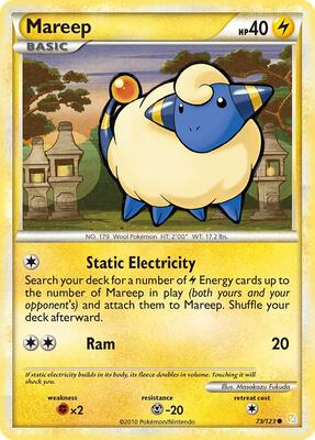 Mareep card from HeartGold SoulSilver