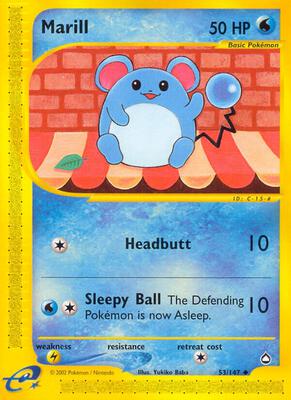 Marill card from Aquapolis