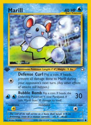 Marill card from Neo Genesis