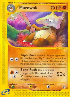 Marowak card from Aquapolis