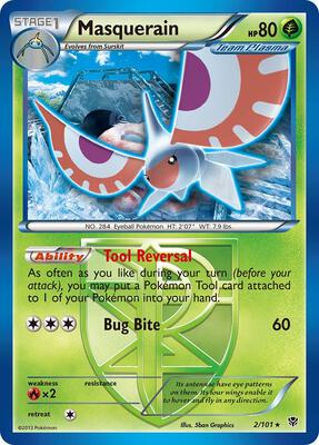 Masquerain (Team Plasma) card from Plasma Blast