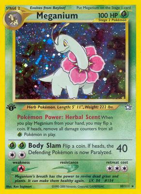 Meganium (10) card from Neo Genesis