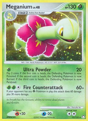Meganium card from Mysterious Treasures