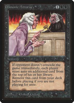 Demonic Attorney card from Beta Edition