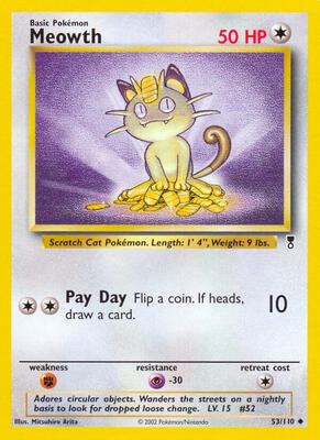 Meowth card from Legendary Collection