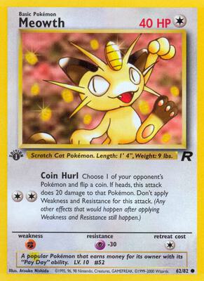 Meowth card from Team Rocket