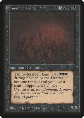 Demonic Hordes card from Beta Edition