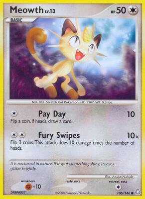 Meowth card from Legends Awakened