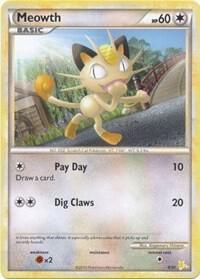 Meowth (#12) card from HGSS Trainer Kit: Gyarados & Raichu