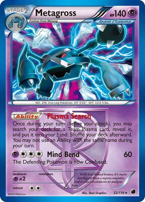 Metagross (Team Plasma) card from Plasma Freeze