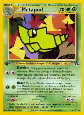 Metapod card from Neo Discovery