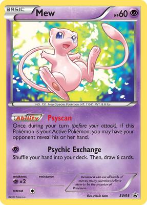 Mew - BW98 card from Black and White Promos