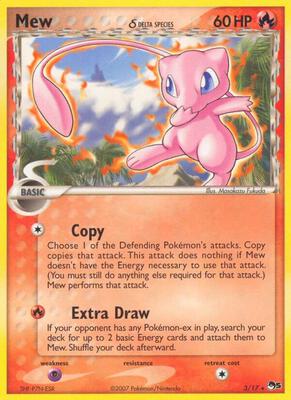 Mew (Delta Species) card from POP Series 5