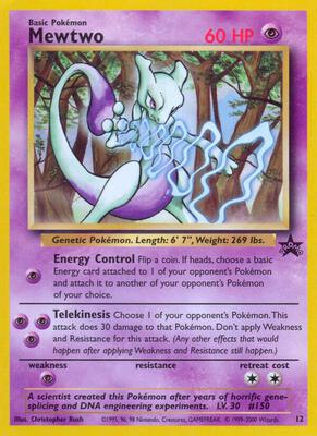 Mewtwo (12) card from WoTC Promo
