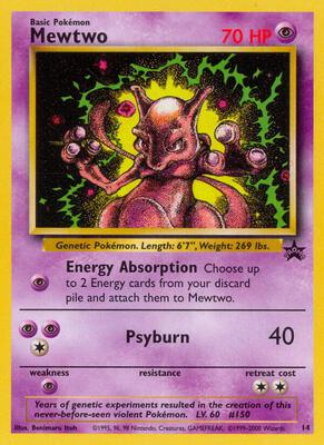 Mewtwo (14) card from WoTC Promo