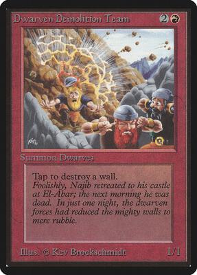 Dwarven Demolition Team card from Beta Edition