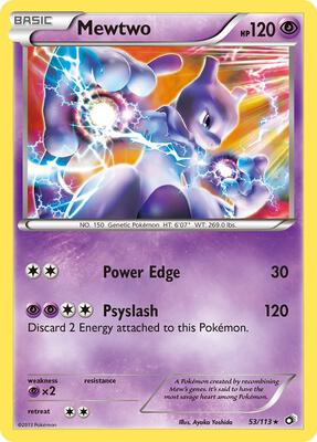 Mewtwo card from Legendary Treasures