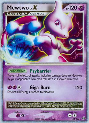 Mewtwo LV.X card from Legends Awakened