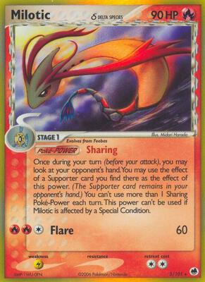 Milotic (Delta Species) card from EX Dragon Frontiers