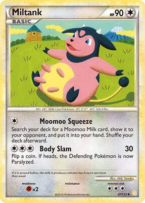 Miltank card from HeartGold SoulSilver