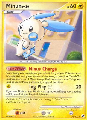 Minun card from Secret Wonders