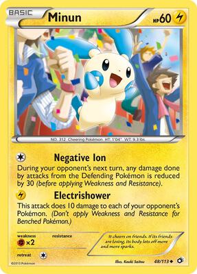 Minun card from Legendary Treasures