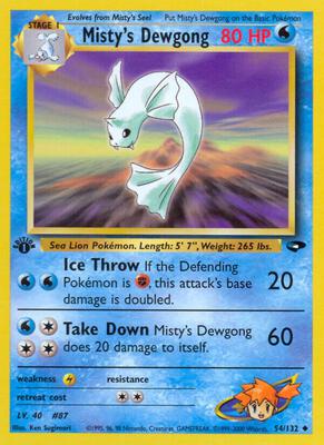Misty's Dewgong card from Gym Challenge