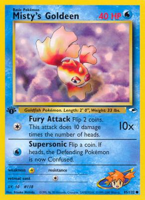 Misty's Goldeen (85) card from Gym Heroes