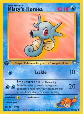 Misty's Horsea card from Gym Heroes