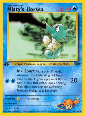 Misty's Horsea card from Gym Challenge