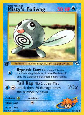 Misty's Poliwag card from Gym Heroes