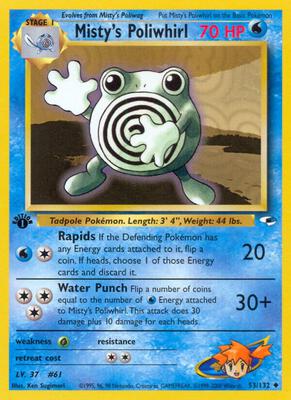 Misty's Poliwhirl card from Gym Heroes