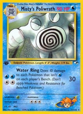 Misty's Poliwrath card from Gym Heroes